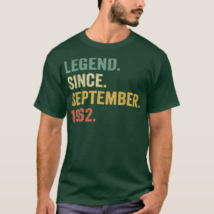 Legende sinds september 1962 60e dag cadeau 60 jaa t-shirt