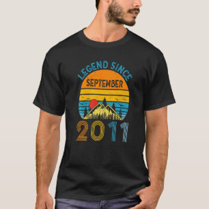 Legende sinds september 2011 11e verjaardag retro t-shirt