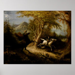 Legende van de Koploze Ruiter Halloween Geest Poster