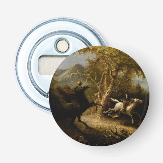 Legende van Headless Horseman Halloween Ghost Button Flesopener (Voorkant)