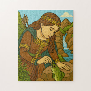 Legende van Mathilde en de Forel van Orval, België Legpuzzel