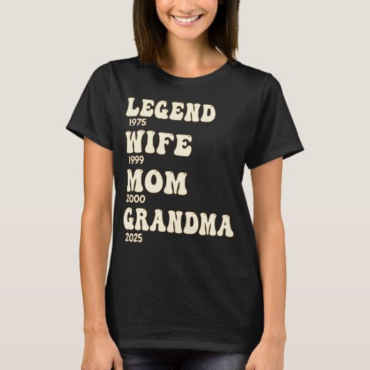 Legende Vrouw Moeder Oma Custom Years Groovy T-shirt (Voorkant)