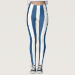 Légendes à rayures turquoises et blanches modernes<br><div class="desc">Bleu turquoise moderne et blanc rayures legging.</div>