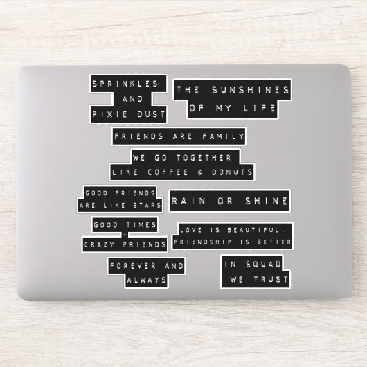 Légendes de devis d'amitié Étiquette incorporé (Ordinateur)