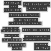 Légendes de devis d'amitié Étiquette incorporé (Devant)