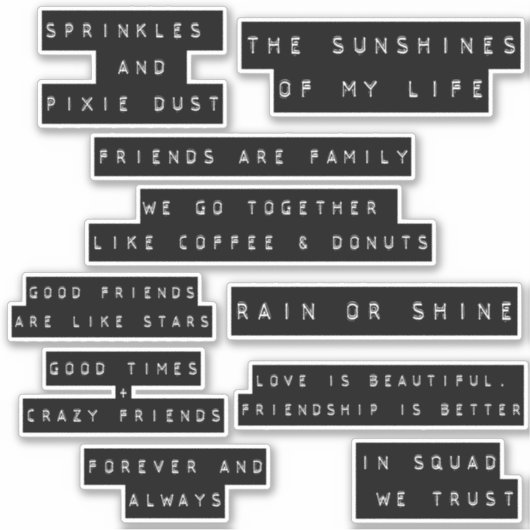 Légendes de devis d'amitié Étiquette incorporé (Devant)