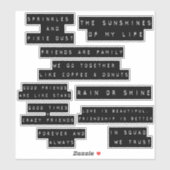 Légendes de devis d'amitié Étiquette incorporé (Feuille)