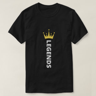 legendes   Naam legends met kroonontwerp T-shirt