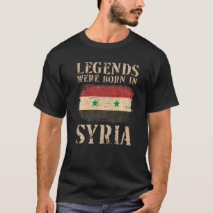 Legendes van de vintage Syrische vlag werden in Sy T-shirt