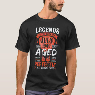Legendes werden geboren in juli 1949 Gitaarplectr T-shirt
