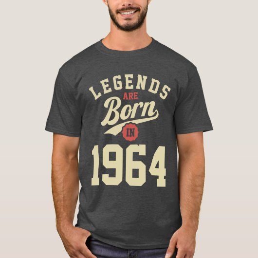 Legends Are Born In 1964 60e Verjaardag T-shirt (Voorkant)