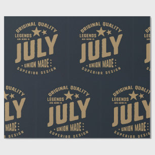 Legends Are Born in July Originele Kwaliteit Cadeaupapier