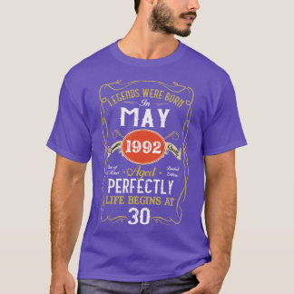 Legends geboren in mei 1992 30e verjaardag 30 jaar t-shirt