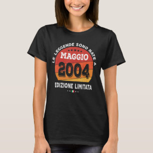 Legends geboren in mei 2004 18e verjaardag 18 jaar t-shirt