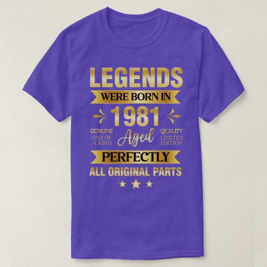 Legends werd geboren in 1981 t-shirt (Design voorkant)