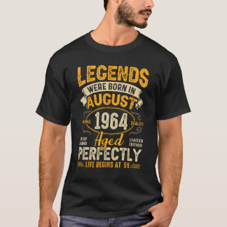 Legends werd geboren in augustus 1964 59e verjaard t-shirt