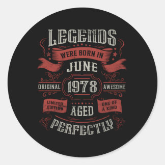 Legends werd geboren in juni 1978 ronde sticker