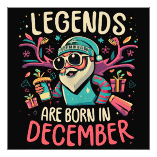 Legends worden geboren in december Verjaardag Gift Foto Afdruk