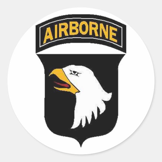 Leger 101ste luchtmacht ronde sticker (Voorkant)