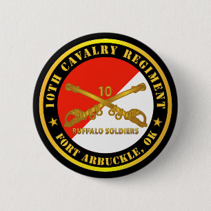 Leger - 10th Cavalry Regiment - Fort Arbuckle, OK  Ronde Button 5,7 Cm
