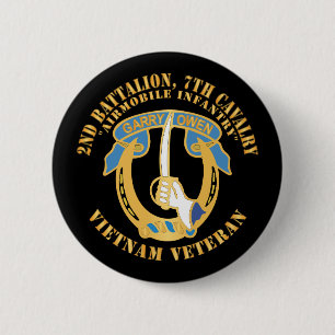 Leger - 2e Bataljon, 7e Cavalerie - Vietnam Vetera Ronde Button 5,7 Cm