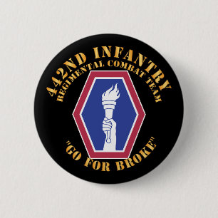 Leger - 442nd Infantry Regimental Combat Team Ronde Button 5,7 Cm