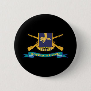 Leger - 502nd Infantry Regiment - DUI w BR - Lint Ronde Button 5,7 Cm