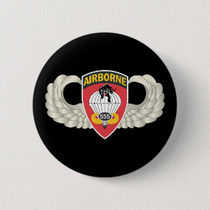 Leger - 555th Parachute Infantry Battalion wo Txt Ronde Button 5,7 Cm