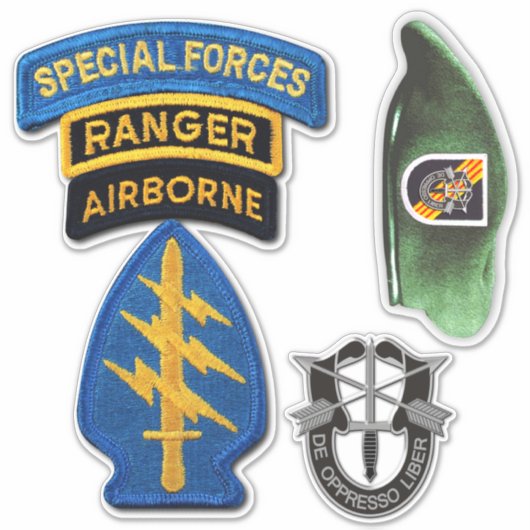 Leger 5e Special Forces Groep Groene Baretten cont Sticker (Voorkant)
