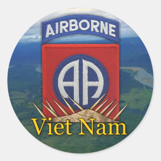 Leger 82e Luchtlandingsdivisie veteranen Vietnam v Ronde Sticker (Voorkant)
