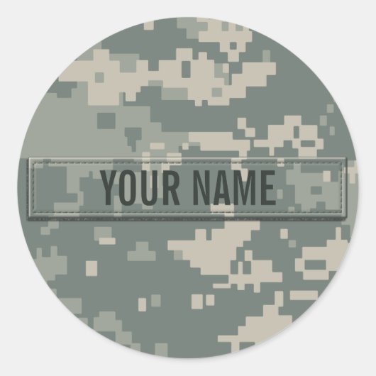 Leger ACU Camouflage Ronde Sticker (Voorkant)