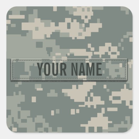 Leger ACU Camouflage Vierkante Sticker (Voorkant)