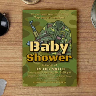 Leger Baby Shower Uitnodiging