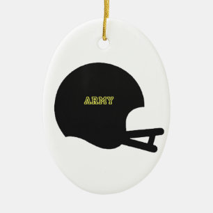 Leger Black Knachten  Football Helmet Logo Keramisch Ornament