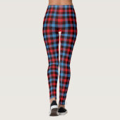 Léger Bleu/Rouge Plaid Leggings pour femmes (Dos)