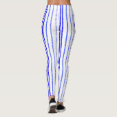Léger Bleu Vertical Line Motif Leggings (Dos)