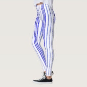 Léger Bleu Vertical Line Motif Leggings (Gauche)