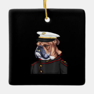 Leger Bulldog Milmed Dog Papa Mam Gift Keramisch Ornament