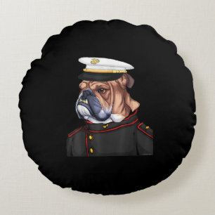 Leger Bulldog Milmed Dog Papa Mam Gift Rond Kussen