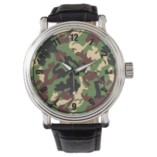 Leger Camo Gezicht Horloge