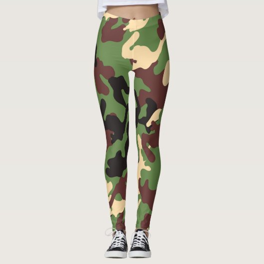 Leger camoflag leggings (Voorkant)