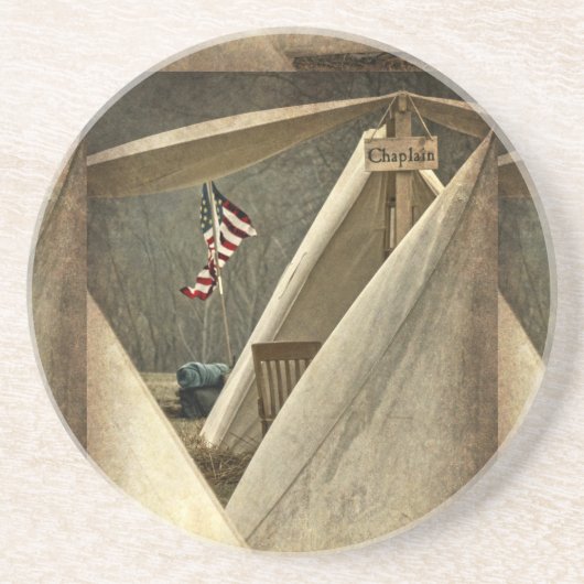 Leger Chaplain Zandsteen Onderzetter (Voorkant)