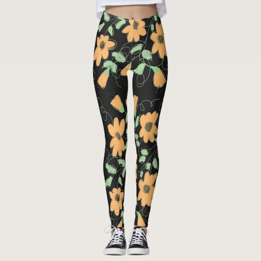 Léger Citrouille Orange et Leggings noirs (Devant)