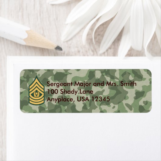 Leger Cmd sergeant majoor Camo Etiket (Insitu)