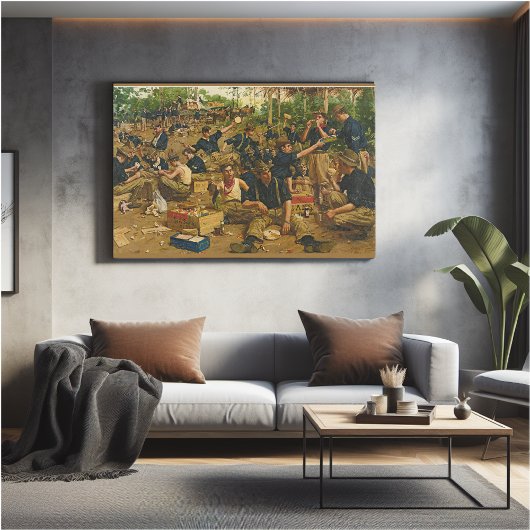 Leger, eerste kerstmis  schilderij perfect poster