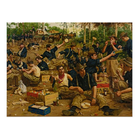 Leger, eerste kerstmis  schilderij perfect poster (Voorkant)