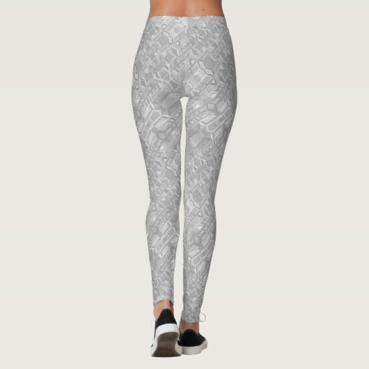 Léger Gris Abstrait Motif Leggings (Dos)