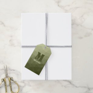 Leger groen licht gradiënt geometrisch netwerk Mon Cadeaulabel