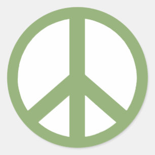 Leger Groen Vredesbord Ronde Sticker