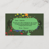 Leger Groene Paintball Party Dank je Advieskaart (Achterkant)